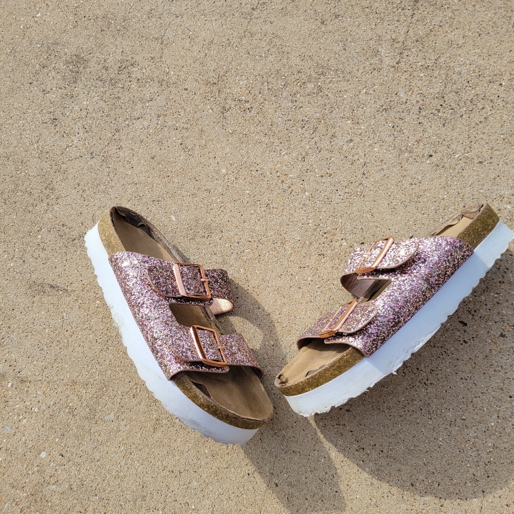 Misfit Glitter Sandal Slides sz 6.5